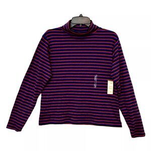 Vintage Striped Preppy Striped Turtle Neck